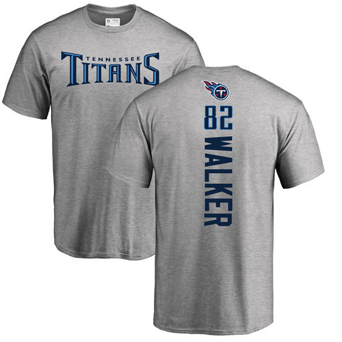 Tennessee Titans Men Ash Delanie Walker Backer NFL Football #82 T Shirt